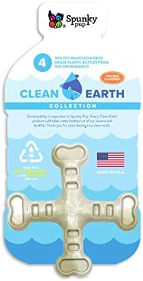 גור ספונקי נקי אדמה ממוחזר צעצוע כלב טבעת | מיוצר מ בקבוקי מים ממוחזרים | ידידותי לסביבה